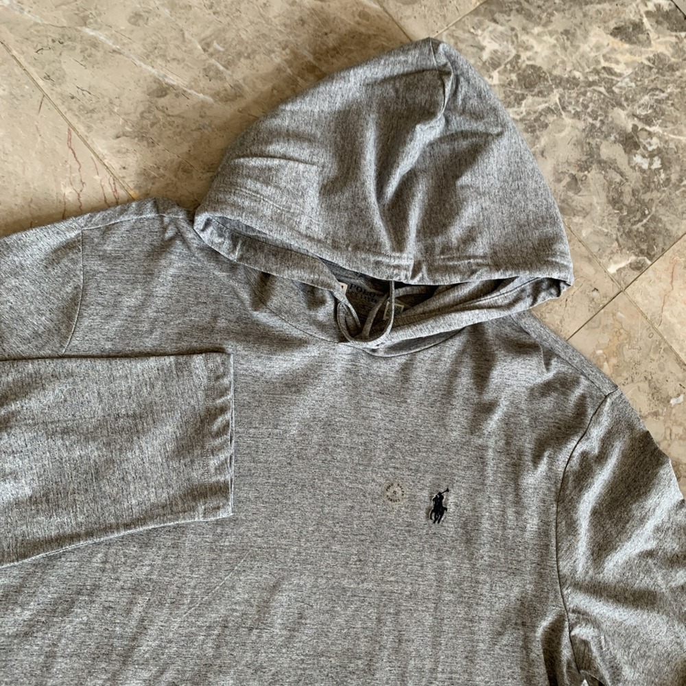 Polo Ralph Lauren Men's Sz XL Gray Long Sleeve Jersey Hooded T-Shirt NWT
